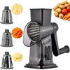 Haoppmof Affettaverdure con manovella, grattugia per formaggio con manovella, 3 grattugie a tamburo intercambiabili in acciaio inox, macinino manuale per noci e formaggio, base a ventosa, per patate, carote
