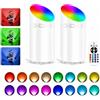 T-SUN Faretto LED da Terra RGBW con Interruttore a Pedale/Telecomando | 3W Lampada da Terra con Lampadina LED GU10/ Cavo da 1.8M, RGB Faretto Pavimento per Decorare la Casa, Piante(2 pezzi, Bianco)