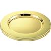 BSDLZCH 3 piatti da portata dorati, eleganti piatti da servizio in acciaio inox di alta qualità, diametro 33 cm, piatti decorativi e tovagliette da portata rotondi lucidi, per matrimoni, Natale, feste e feste