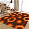 Generic Moderno Tappeto Salotto Geometria Arancione 160x230cm Tappeto Soggiorno Pelo Corto Tappeti Lavabile, Tappeto Camera da Letto, Tappeti Antiscivolo per Interni e Esterni