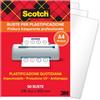 Scotch Pouches per Plastificazione Termica A4, 80 Micron, Confezione da 50 | Idonee per Foto, Protezione UV e Impermeabili, Finitura Professionale per Certificati, Ufficio, Scuola e Casa