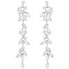 EVER FAITH Orecchini a lampadario in cristallo con strass per donna, bigiotteria Art Deco Marquise Sposa lunga per ballo