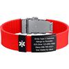 VNOX Braccialetti di allerta medica per uomini e donne, braccialetti sportivi personalizzati con fascia in corda regolabile, braccialetti identificativi medici