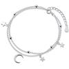 LIUYUYOUGO Braccialetto Da Donna In Argento Sterling 925 Bracciale In Argento Sterling Per Donna Braccialetti Con Ciondoli A Forma Di Mezzaluna Sterling 925 Con Zirconi Cubici Braccialett