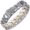 RainSo Bracciale magnetico da uomo, in acciaio inox, opaco, design a freccia, regolabile, resistente, per arrampicata all'aperto (24 cm)
