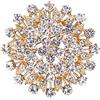 EVER FAITH Spilla da donna in cristallo austriaco Art Deco fiore foglia chiaro tono argento