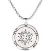 Generic Il Secondo Pentacolo di Giove Chiave di Salomone Collana ciondolo in acciaio inossidabile Kabbalah Talismano pagano Gioielli uomini e donne
