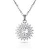 namana Collana Donna Doppio Halo con Cristalli e Zirconi 14 mm