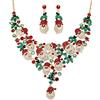 EVER FAITH Set di Gioielli di Natale, Collana Orecchini di Babbo Natale Regalo per Donne Ragazze