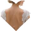 ONDEGO® Collana da sposa 2 in 1 in argento con perle, collana per abiti da sposa senza schiena con catena regolabile e orecchini di perle, set di gioielli da sposa