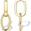 JeweBella Orecchini Pendenti Donna Argento 925, Fantasia Orecchini Saliscendi a Cerchio Argento, Orecchini Pendenti Geometrici& Doppio Cerchio Oro 14K Donna,Orecchini Cerchio Rimovibile Pendenti