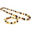 Generic Ambra - Set regalo collana e bracciale, in diversi colori, unisex, collana 32 cm, bracciale 14 cm, collana in ambra baltica, 14 centimeters, ambra, Ambra
