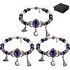 Generico Bracciale con ciondolo a forma di luna di cristallo della strega, gioielli di strega mistica con perline viola, braccialetto con ciondolo a forma di luna di cristallo mistico, stile magico