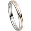 Kolibri Rings Anello Minimal in Argento 925 con Inserto Placcato Oro Rosso - Incisione Inclusa - Bicolore