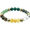 Devama The Divine Braccialetto Dhan Yog | Attrae ricchezza e prosperità finanziaria | Citrino naturale, pirite, giada verde, avventurina verde, quarzo trasparente e occhio di tigre (8 mm) gioielli