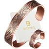 BioMag Set di bracciali e anelli in rame, motivo albero della vita, per | Bracciale in rame martellato a mano in stile tibetano