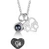 ALBERTBAND Collana Personalizzata con Foto Proiettata Collane Donna Ciondolo a forma di zampa di cane Regali Personalizzati per Signore, Ragazze, Fidanzate, Mogli, Nonne, Coppie