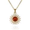 namana Collana Donna Doppio Halo con Cristalli e Zirconi 14 mm