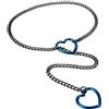 JewelryWe Collana girocollo da donna, catena a maglia barbazzale, in acciaio inox, a forma di goccia, lunga collana con ciondolo a forma di cuore, sexy, punk rock, regolabile