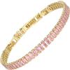 RIZILIA Bracciale Tennis Donna Minimalista o di Tendenza - CZ Zirconi Taglio Rotondo/Marquise/Princess Multicolore, Placcato Oro 14K, 16,5cm + Estensore 1,5/2,5cm (Fino a 18-19cm), Confezione Regalo