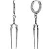 PUNKYOUTH Orecchini a cerchio gotici a goccia, 18 G, 1 mm, in argento 925, con arma, pugnale, spada, croce, colonna vertebrale, ossa pendenti, piercing da donna e uomo, stile punk, emo, vintage