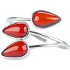 ELEGAMBER Naturale rosso baltico ambra puro argento incorporamento fogli anello, apertura circolare regolabile, confezione regalo in legno massello