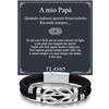 Bandmax Bracciale Uomo in Pelle con Nodo dell'Infinito Ideale Regalo | Regalo Uomo Compleanno Anniversario Laurea Natale per Marito Padre Figlio Amico, Braccialetto 19/21/23cm Confezione Regalo