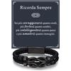 Bandmax Bracciale Uomo in Pelle con Nodo dell'Infinito Ideale Regalo | Regalo Uomo Compleanno Anniversario Laurea Natale per Marito Padre Figlio Amico, Braccialetto 19/21/23cm Confezione Regalo
