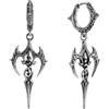 PUNKYOUTH Orecchini a cerchio gotici a goccia, 18 G, 1 mm, in argento 925, con arma, pugnale, spada, croce, colonna vertebrale, ossa pendenti, piercing da donna e uomo, stile punk, emo, vintage