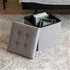 Oak & Tea Pouf portaoggetti, panca pieghevole, piccolo poggiapiedi, unità portaoggetti a cubo, 3 scatole portaoggetti con coperchio, cassettiera per camera da letto e soggiorno, grigio brunastro 30 x