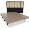 Nalui - Base imbottita 135 x 190 cm in acciaio con 7 gambe di altezza 25 cm, grande stabilità con 5 barre trasversali, tessuto 3D traspirante e 4 valvole di aerazione | Made in Spagna | Beig