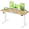 VASAGLE Scrivania Elettrica Regolabile in Altezza, 140x60x(72-120) cm | Scrivania, in Acciaio, Truciolato, Plastica PA, con 4 Memorie, Rovere Dorato e Bianco Opaco, Collezione BALOK LSD314YA03