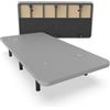 Nalui - Base imbottita 80 x 200 cm in acciaio inox con 6 gambe di altezza 25 cm, elevata stabilità con 5 barre trasversali, tessuto 3D traspirante e 4 valvole di aerazione | Made in España | Grigio