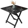 CREVICOSTA QUALITY MARK MARCAS DE CALIDAD - Tavolo quadrato pieghevole stampato a iniezione da 60 x 60 x 50 cm (marmo nero)