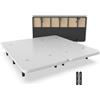 Nalui - Base imbottita 180 x 200 cm rinforzata con 12 gambe alte 25 cm e 5 barre trasversali, rivestimento 3D e 8 valvole di aerazione, prodotto in Spagna | bianco (2 basi da 90 cm con piastre di
