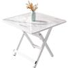 CREVICOSTA QUALITY MARK MARCAS DE CALIDAD - Tavolo quadrato pieghevole stampato a iniezione da 80 x 80 x 75 cm (marmo bianco)