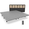 NALUI - Base tappezzata 200 x 200 cm rinforzata con 12 gambe Altezza 25 cm e 5 barre trasversali, rivestimento 3D e 8 valvole di aerazione, prodotto in Spagna | grigio (2 basi da 100 cm con piastre di
