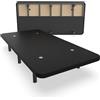 Nalui - Base imbottita 109 x 190 cm in acciaio inox con 6 gambe di altezza 25 cm, elevata stabilità con 5 barre trasversali, tessuto 3D traspirante e 4 valvole di aerazione | Made in España | Nero