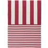 furn. Deck Stripe Tappeto - Interno/Esterno A Righe Lavabile Resistente Alle Intemperie Leggero Tappeto (Bianco/Rosso - 120x170cm)
