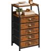 Relaxdays Cassettiera, 5 cassetti in tessuto, metallo, MDF, camera | HxLxP: 110x40x29 cm, marrone/nero, ingresso