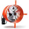 VEVOR Ventilatore Timpano 40,6cm 2940CFM Robusto Acciaio Carbonio Arancione | Aspiratore per Sottotetto 2940 CFM con Termostato, Struttura in Acciaio al Carbonio per Casa, Garage, Magazzino e Officina