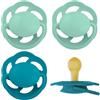 nip Cherry Ciuccio, 6+ mesi, 4 pezzi, a Forma a ciliegia, Lattice | adatto all'allattamento, adatto alla mascella, tettarella rotonda naturale, gomma naturale, verde/petrolio