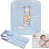 Interbaby Coperta Sacco a pelo Neonato con cappuccio, Osito Nube blu · Sacco Nanna Invernale Avvolgente · Multifunzione 3 in 1· 80x90 cm