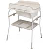 Chicco Fasciatoio Pieghevole Soft Bubble Armonia, Fasciatoio Neonato con Bagnetto Integrato, Vaschetta Estraibile 4in1, Struttura Salvaspazio con Ruote, Altezza Regolabile, Gambe Effetto Legno