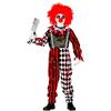 W WIDMANN MILANO Party Fashion - Set costume da clown assassino per bambini | Costume da clown horror con salopette e colletto per Halloween, Carnevale e feste a tema