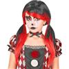 W WIDMANN MILANO Party Fashion - Parrucca da clown assassino per bambini | Capelli nero-rossi con due trecce e frangia laterale, per costumi da clown dell'orrore, punk e di Halloween