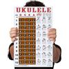 A New Song Music Tastiera laminata per ukulele note e facile tabella accordi per principianti 28 x 43,2 cm, poster didattico per concerti soprano tenore Uke di A New Song Music