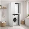 Dmora Armadio Multiuso Grande Lobelia 70x195h cm Bianco un Ripiano Apertura Battente, Porta Lavatrice e Asciugatrice Made in Italy