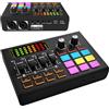 TECKZOON Gaming Mixer Audio, Mixer RGB con Canale XLR e 6,35 mm per Streaming, Podcast, Registrazione, Interfaccia Audio per TikTok, Youtube, Twitch, Alimentazione Phantom 48V, Controllo Individuale