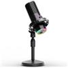 BASN SL2000 USB/XLR Microfono Dinamico per Podcast, Nero | Live Streaming, registrazione di gioco con pulsante RGB Mute, monitoraggio cuffie e supporto MIC